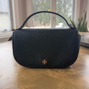 Tory Burch Black Saffiano Leather